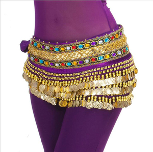 <span class=keywords><strong>Accessori</strong></span> per la <span class=keywords><strong>danza</strong></span> del palcoscenico di alta qualità monete per cintura di <span class=keywords><strong>danza</strong></span> del ventre con pietre colorate da donna con oro per le prestazioni degli adulti delle donne - Product Image 1