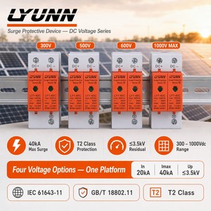 Dispositivo di Protezione da Sovratensioni OBO T2 AC DC SPD 500V 600V 1000V 275V 385V 10/20/40 <span class=keywords><strong>KA</strong></span> 2P per Impianti Solari Fotovoltaici - Product Image 1