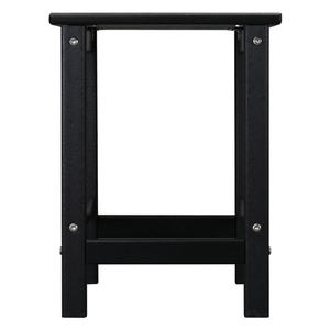 Single Layer <b>Square</b> Hdpe Side <b>Table</b> 36X36X47Cm Black Metal Plastic Outdoor Furniture Camping <b>Kitchen</b> Use - Product Image 3