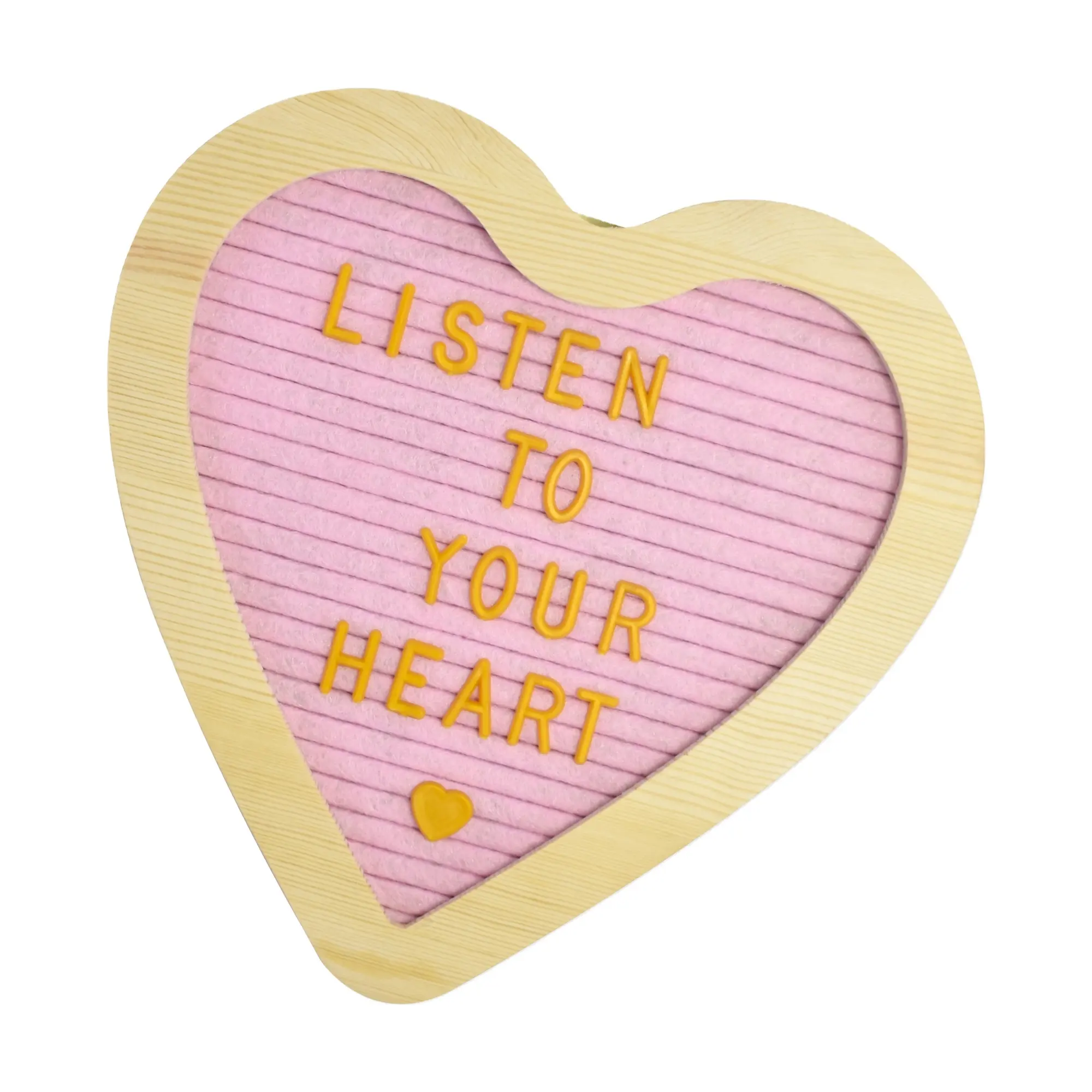 Heart shape Pine frame Free sample factory letters accessories wooden felt letter board for home