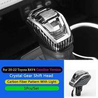 Pommeau de levier de vitesse en cristal avec lumière d'ambiance LED direction à gauche pour Toyota Highlander 2015-2022 RAV4 2020 2021 2022