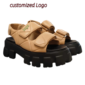 Sandalias de Plataforma de Lujo de Primera Calidad para Mujer, de Cuero Genuino y Paja, Zapatos Casuales de Verano con Aumento de Altura - Product Image 4