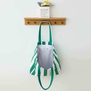 Sac fourre-<span class=keywords><strong>tout</strong></span> rayé personnalisé écologique tendance en gros pour filles – Sac à bandoulière portable pour voyage et plage - Product Image 6