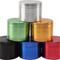 Tragbarer 63mm 50mm 40mm Zink-Kräuterzerkleinerer mit 4 Schichten aus Metall für trockene Kräuter zum Rauchen