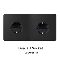 Interrupteur à bascule LangYeao 4 mm ultra-fin en acier inoxydable noir à montage en surface, 1/2/3/4 gangs, 2 voies, durable, 10A, avec verrouillage enfant, style rétro pour la maison