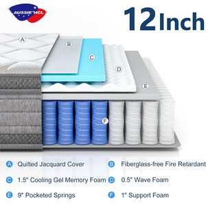 Sleeping Well Full Inch <strong>Thin</strong> king <strong>Mattress</strong> Rolled up in a Carton Box king <strong>Double</strong> Gel Memory Foam Pocket Spring <strong>Mattress</strong> - Product Image 5