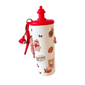 Bouteille <span class=keywords><strong>d</strong></span>'<span class=keywords><strong>eau</strong></span> isotherme de 700 ml avec imprimé de dessin animé fantaisiste, gourde en acier inoxydable pour enfants avec couvercle en forme de château - Product Image 4