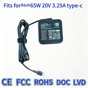 Cargador de CA para Portátil de 65W 20V 3.25A USB-C, Compatible con ASUS ZenBook UX425 UX325 B9450 <span class=keywords><strong>ProArt</strong></span> <span class=keywords><strong>Notebook</strong></span> Adapter - Product Image 1