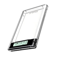 SHUOLE USB 3.2 tipo C SATA custodia custodia ABS trasparente per 2.5 pollici HDD SSD Display digitale HDD custodia