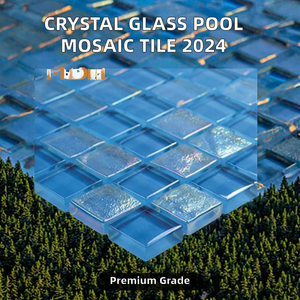TCE 2024 Nouvelle Mosaïque de Verre Moderne en Cristal Effet Parquet Iridescent pour Piscine Carrée 305x305mm HBM--Mosaïque de Verre - Product Image 2