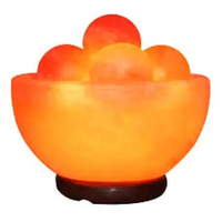 Lampe de sel de l'Himalaya authentique de qualité supérieure, 100 % alimentaire, avec 6 boules de massage, style moderne, du Pakistan