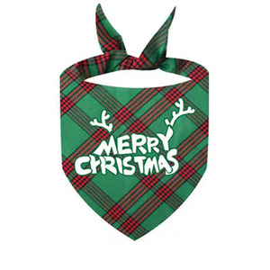 Bavoir triangulaire de Noël pour animaux de compagnie, motif à carreaux, pour chiens et chats, accessoire de vacances d'hiver - Product Image 1