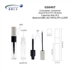 Tube <span class=keywords><strong>de</strong></span> gloss à double <span class=keywords><strong>action</strong></span> en plastique <span class=keywords><strong>de</strong></span> 3 ml avec applicateur <span class=keywords><strong>pinceau</strong></span> souple et logo personnalisé par estampage à chaud pour vente en gros - Product Image 2