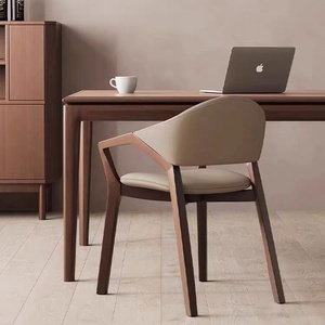 Silla de Comedor Nórdica de Madera Maciza con Asiento <span class=keywords><strong>Tapizado</strong></span> en Cuero, Sillón <span class=keywords><strong>Moderno</strong></span> Minimalista para Muebles de Hogar - Product Image 2