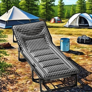 Modern Design Lightweight Outdoor Deck Adjustable <b>Folding</b> <b>Bed</b> Collapsible Steel Frame Cot for <b>Camping</b> Bathroom & Hospital Use Mo - Product Image 4