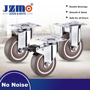 Ruote rotanti TPE Robot universali da 3 pollici da 2.5 pollici da 4 pollici puleggia muta in gomma morbida ruota da 2.5 pollici per Robot da 3 pollici da 4 pollici - Product Image 1