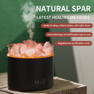 Nueva llegada 160ML Mini aromaterapia aceite esencial humidificador USB Cool Mist Himalayan Crystal Salt Rock Stone difusor <span class=keywords><strong>para</strong></span> el hogar - Product Image 3