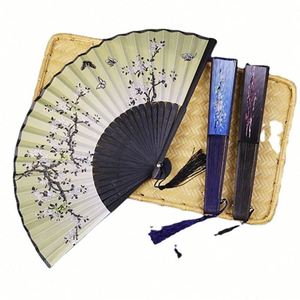 Éventail pliable en soie et bambou, ajouré avec franges, pour la maison, la danse, les fêtes et la décoration de mariage - Product Image 3