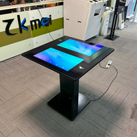 Table numérique interactive intelligente à double écran capacitif multi-touch de 21,5 pouces, noire, avec verre trempé, pour l'éducation commerciale