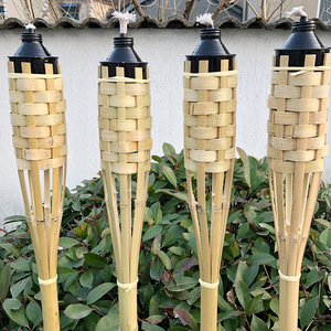 Lampe torche en bambou naturel, directement de l'usine, pour extérieur, jardin, fête, décoration, prix abordable pour l'exportation mondiale - Product Image 2