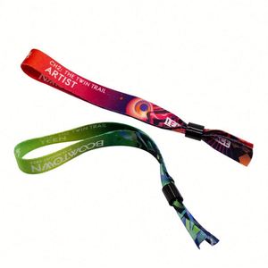 Pulsera de Tela Jacquard Personalizada de Poliéster para Festivales, Pulsera Promocional con Cierre Deslizante para Eventos de Boda, Textil Económico para Eventos - Product Image 4