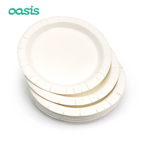 Assiettes jetables en papier kraft Oasis, personnalisées, écologiques et compostables, pour restaurants et fêtes, 6, 9, 10, 12 pouces