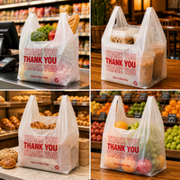 Sacs en plastique à poignées pour courses et emballage alimentaire, type T-shirt, en promotion – Merci pour votre commande