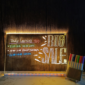 30*20 cm soporte borrable creativo Led noche luz USB LED mensaje acrílico DIY Led escritura nota mensaje tablero - Product Image 5