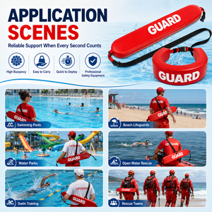 Tubo di salvataggio NBR per bagnini, boa galleggiante impermeabile con cinturino regolabile per piscina, spiaggia e salvataggio in acqua - Product Image 5