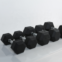Ensemble d'haltères HEX en caoutchouc d'haltérophilie pour la maison et le commerce kg lb