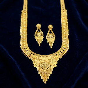 Wholesale 14K 18K 24K Micron Gold Plated Long Necklaces Set Brass Gold Filled Fashion Jewelry Set Traditional Design Jewelry Set - Product Image 3
