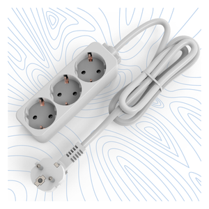 Protector de Sobretensión en Oferta, Regleta de Enchufes Europea con 3 Tomas, Precio Económico, Cable H05VV-F 3x1.5mm2, Enchufe Europeo, 16A - Product Image 4