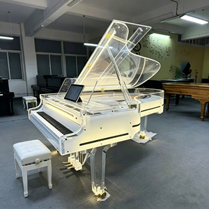 <span class=keywords><strong>Piano</strong></span> à queue acoustique blanc avec coque en acrylique et éclairage LED pour événements nocturnes, fêtes et spectacles en direct - Product Image 1
