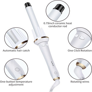 2024 Chất Lượng Cao Sưởi Ấm Tùy Chỉnh Tự Động <span class=keywords><strong>Curling</strong></span> Sắt Ma Thuật Tóc <span class=keywords><strong>Curling</strong></span> Sắt Salon Công Cụ Tự Động Tóc Curler - Product Image 4