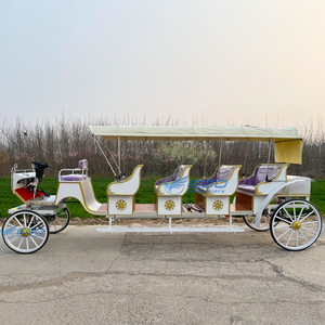 Luxury Four <b>Rows</b> purple Seat Sightseeing Victoria Horse-drawn Carriage Historic Royal Electric Wedding Carriage for Sale - Product Image 4