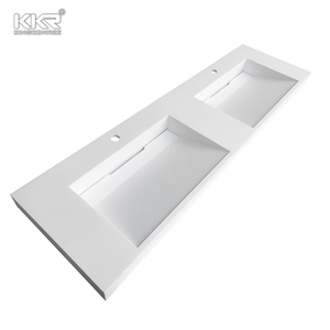 <span class=keywords><strong>Meubles</strong></span> de salle de bains Lavabos muraux rectangulaires Pierre artificielle Surface solide Lavabos de salle de bains Usine chinoise Kkr - Product Image 4