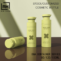 Flacon de shampoing et de nettoyant visage en PET transparent recyclé PCR 120ml/150ml, flacon de sérum, crème, lotion en plastique 80ml, ensemble d'emballages cosmétiques vides avec pompe