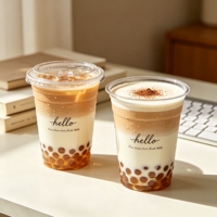 Gobelets en plastique PET biodégradables en gros pour usine, gobelets jetables personnalisables avec logo pour boissons froides, idéaux pour les fêtes, la restauration et les événements