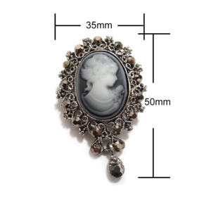 <span class=keywords><strong>Broche</strong></span> vintage en métal plaqué noir avec cristaux et strass, style antique, <span class=keywords><strong>bijoux</strong></span> de <span class=keywords><strong>broche</strong></span> vintage avec strass - Product Image 2