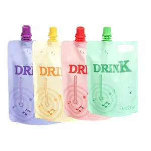 Groothandel Drankzakjes Verpakkingsmateriaal Met Binnenste Strozak Aluminium Plastic Zak Tuit Stand Up Pouch