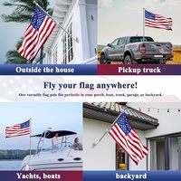 Anneau rotatif réglable de haute qualité Kit de mât de drapeau en acier inoxydable mural de 6 pieds pour mât de drapeau de bateau de cour de porche avec support de montage