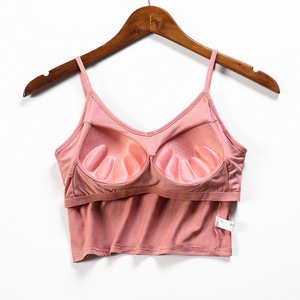 Camisola Sexy y Transpirable de una Pieza para Mujer, con Sujetador Incorporado de Copa Completa, Top Corto de Algodón sin Costuras, Camisola Acolchada, Lencería Íntima - Product Image 4