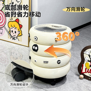 Cubo de basura con forma de donut con tapa y ruedas, tamaño grande, para uso en interiores, para sala de estar, dormitorio, contenedor de almacenamiento - Product Image 3