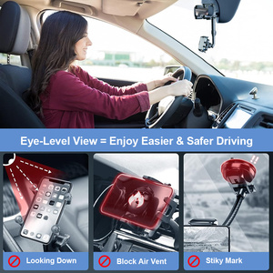 Support de <span class=keywords><strong>téléphone</strong></span> pour rétroviseur de voiture, support de <span class=keywords><strong>téléphone</strong></span> pour voiture 360° °   Support de navigation rotatif et rétractable pour téléphones de 4,7 à 7 pouces - Product Image 1