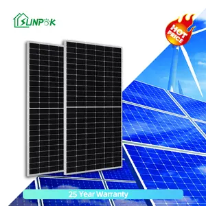 Sunpok 390W ถึง 550W โมดูลแผงโซลาร์เซลล์ประสิทธิภาพสูง 500W ราคาขายส่งผลิตในประเทศจีนสําหรับโครงการพลังงานแสงอาทิตย์