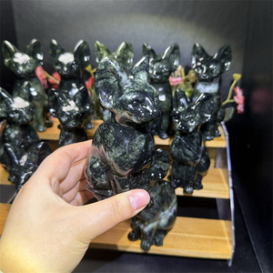 Wholesale Natural Healing <strong>Stone</strong> Crystals White <strong>Jade</strong> Xiuyan <strong>Jade</strong> Hairless Cat for Decoration - Product Image 3