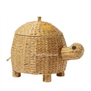 Panier de rangement moderne en jacinthe d'eau naturelle fait main pour chambre d'enfant et salle de bain – Prix de gros – Offre spéciale - Product Image 3
