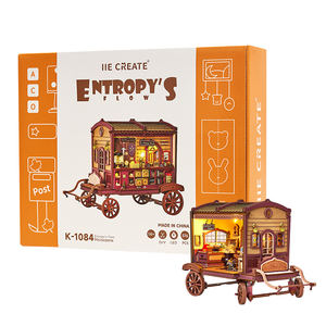 IIECREATE Maison miniature K-1084 Nouvelle carrosse mobile DIY Puzzle <span class=keywords><strong>en</strong></span> <span class=keywords><strong>bois</strong></span> 3D Maison de poupée pour adultes - Product Image 5