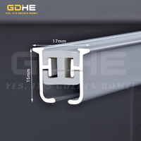Rail de rideau en aluminium de haute qualité en forme de L et en forme de U, courbé et droit, double usage, flexible, pour baies vitrées