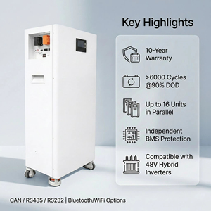 Paquete de Baterías Solares LiFePO4 de 2.5kWh, 25.6V 100Ah, Apilables y Dividibles, Solución Móvil Vertical de Montaje en Pared para Uso Residencial - Product Image 4
